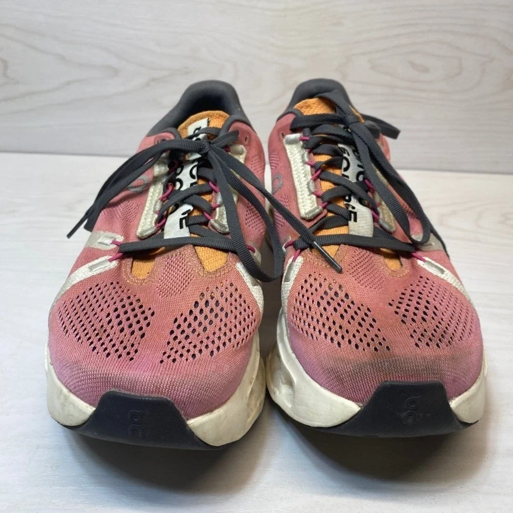 On Women 10.5 Cloudsurfer Running Shoes CloudTec Pink Orange Athletic Sneakers